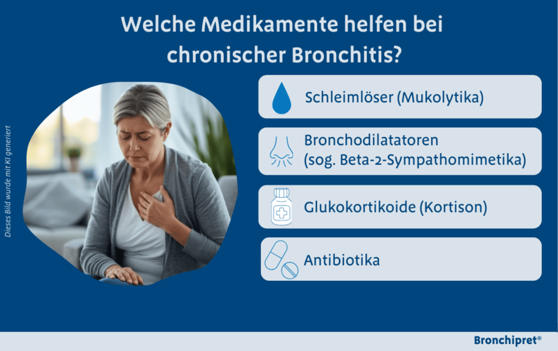 Infofgrafik: Welche Medikamente helfen bei einer chronischen Bronchitis?